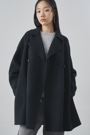 Whim Gazette(ウィム ガゼット)｜リバーPコート/ブラック の通販