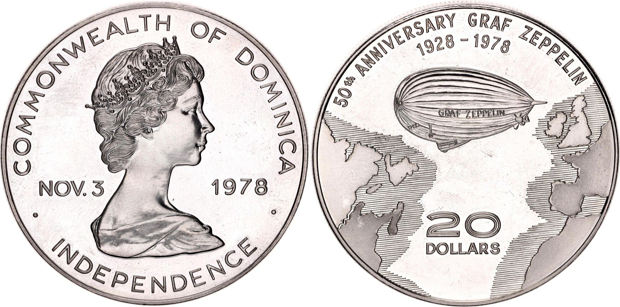20 Dollars - Elizabeth II (Graf Zeppelin) - Dominica – Numista