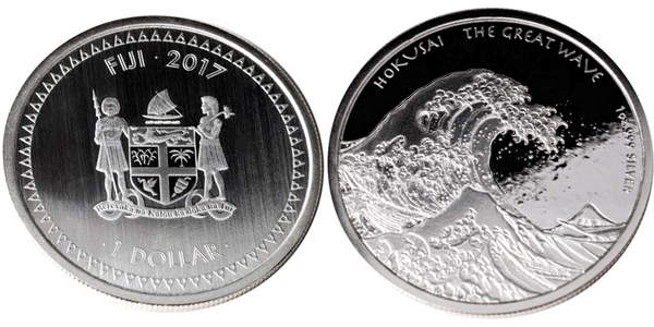1 Dollar (Hokusai's Great Wave) - Fiji – Numista
