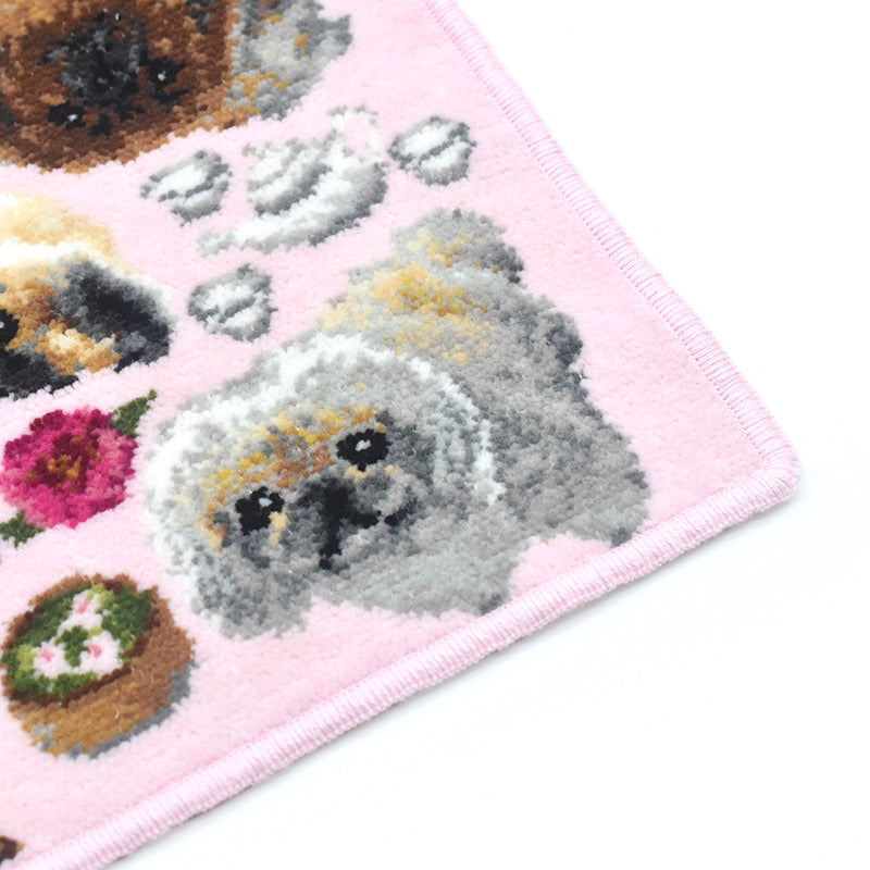 日本製 ペキニーズ シェニール織 ハンカチ EjPetit 犬柄 ペットタオル