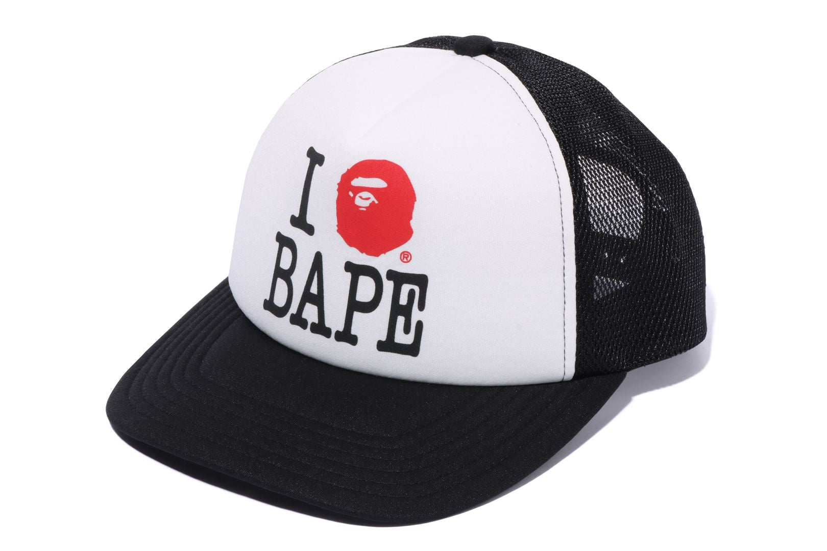 A BATHING APE BAPE ブラック キャップ 本物 メッシュキャップ 帽子