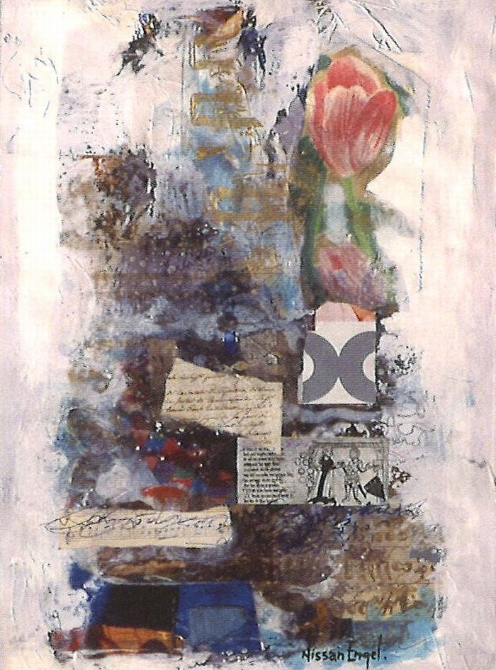 ニッサン・インゲル「メロディー」オリジナル 油彩 コラージュ 原画