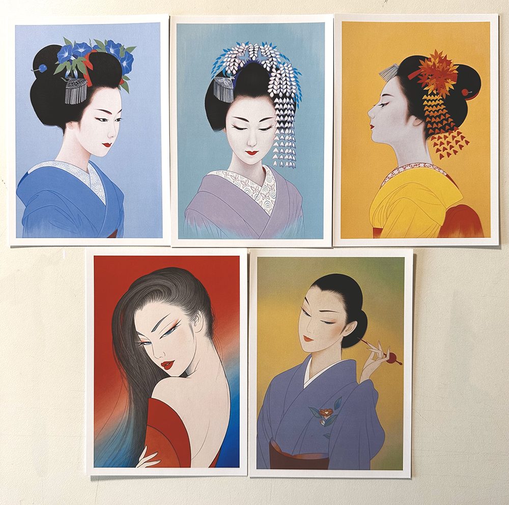 希少品】鶴田一郎 マイファニーヴァレンタイン 絵画 日本女性 額入り