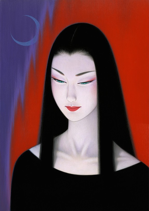 作者名：鶴田一郎・画題：人物・技法：複製画