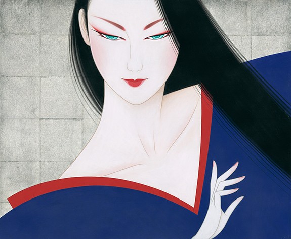 人物画 版画 鶴田一郎 美人画 額付き 手描き 肉筆 人物画 版画 鶴田一郎