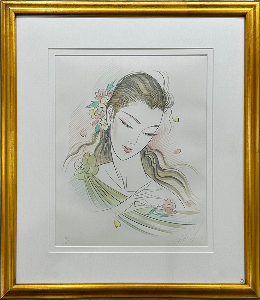 思い出の夏 鶴田一郎 121/125 リトグラフ版画 直筆サイン 作品証明書付き