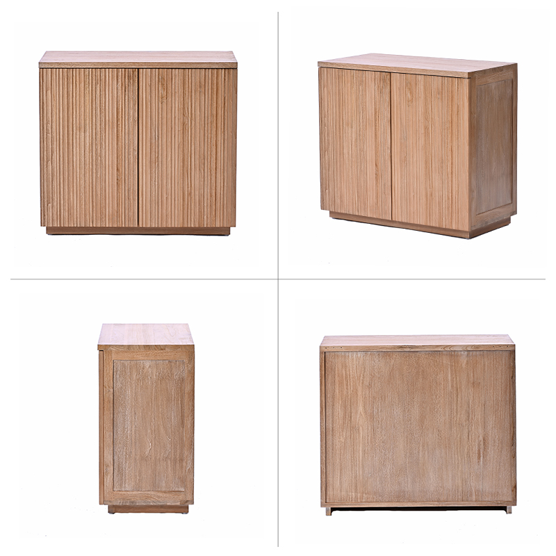 チーク 無垢材 リブキャビネット 幅80cm G662XPを激安で販売する京都の