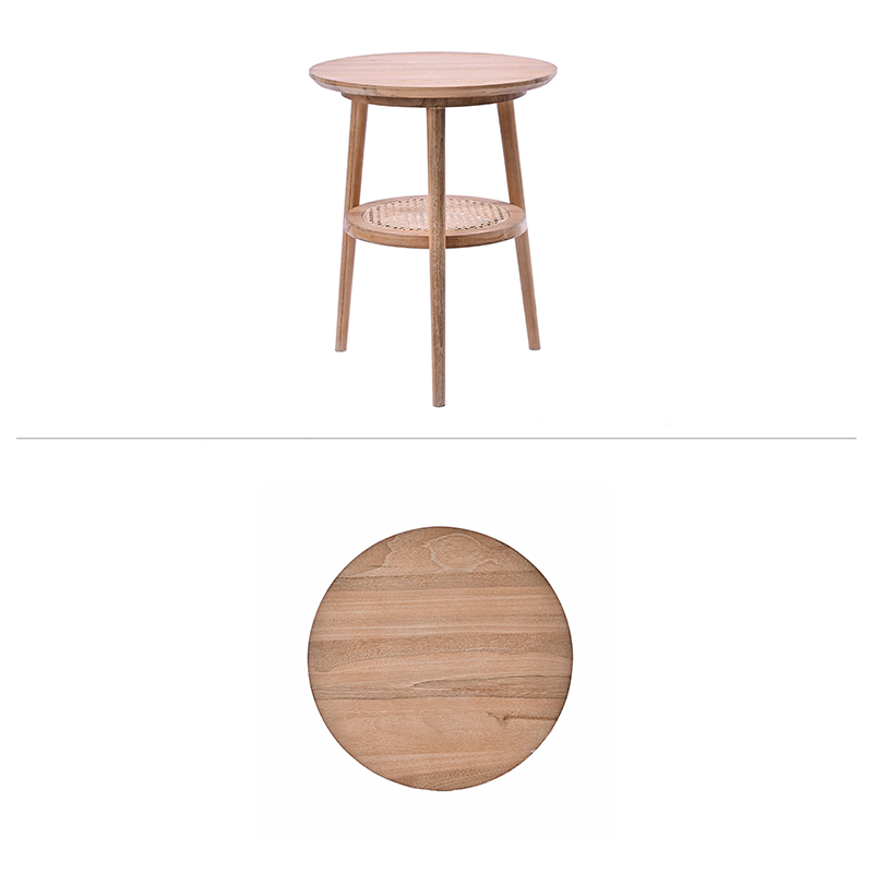 Casamia バンド・ウッドホワイトラタン サイドテーブル 即購入