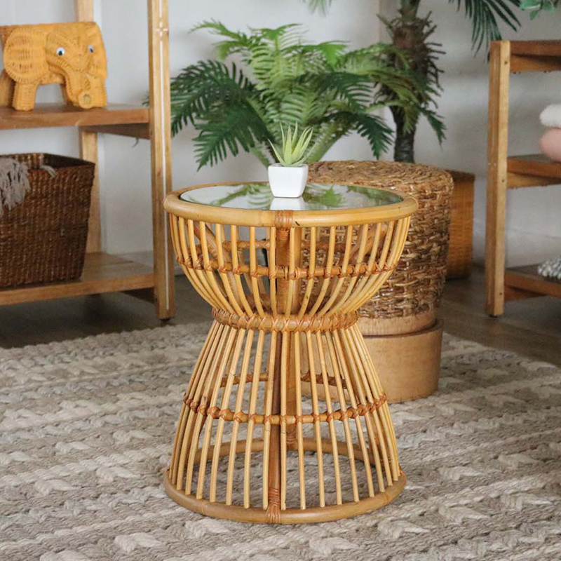 HR426 【レアデザイン】籐 ラタン サイドテーブル センターテーブル