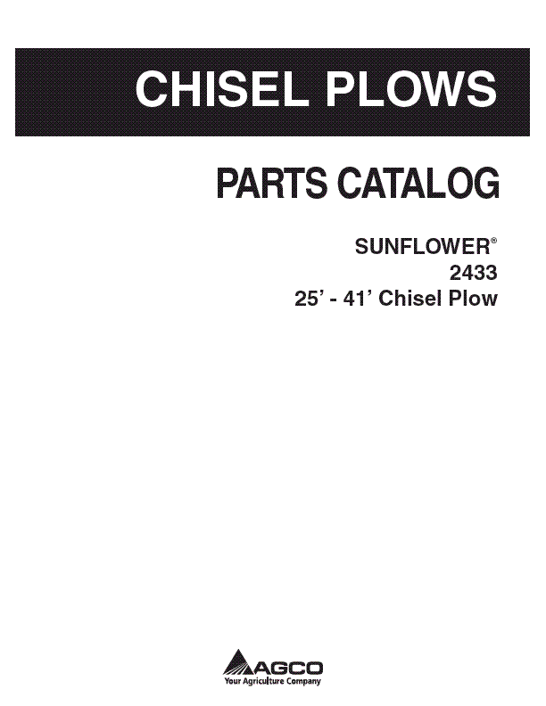 AGCO Technical Publications: Sunflower - Tillage-Chisel Plows