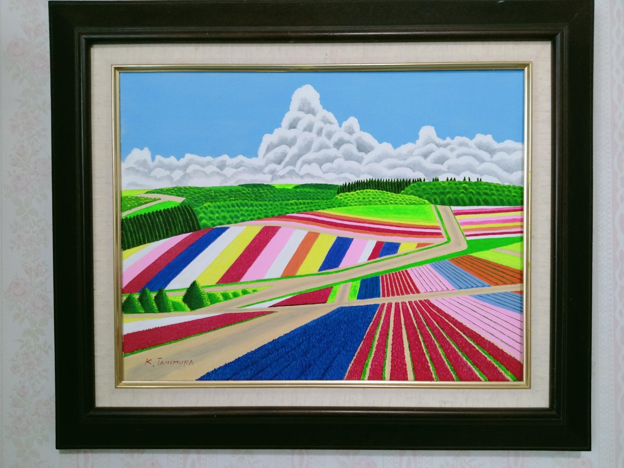 ☆夏の美瑛マイルドセブンの丘・肉筆油彩画・F6キャンバス ☆美瑛