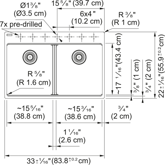 FRANKE Maris Dual Mount Sink - MAG6201515-MBK Fragranite Kitchen Sink