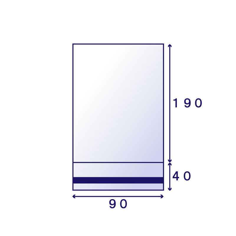 OPP #30 のり付袋 P-17 (90×190mm) 100枚入り | OPP・アルミ袋の通販