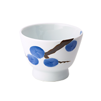 未使用品】深川製 染付 木蓮 ケーキ皿 直径 約20cm 宮内庁御用達 染付