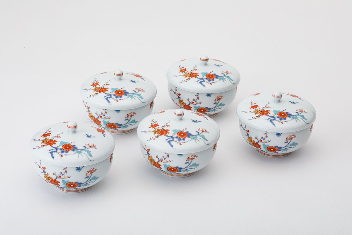 813）✿有田焼☆秀峰作☆菊型花鳥絵深鉢☆破魔オマケ付き☆ 【公式通販】