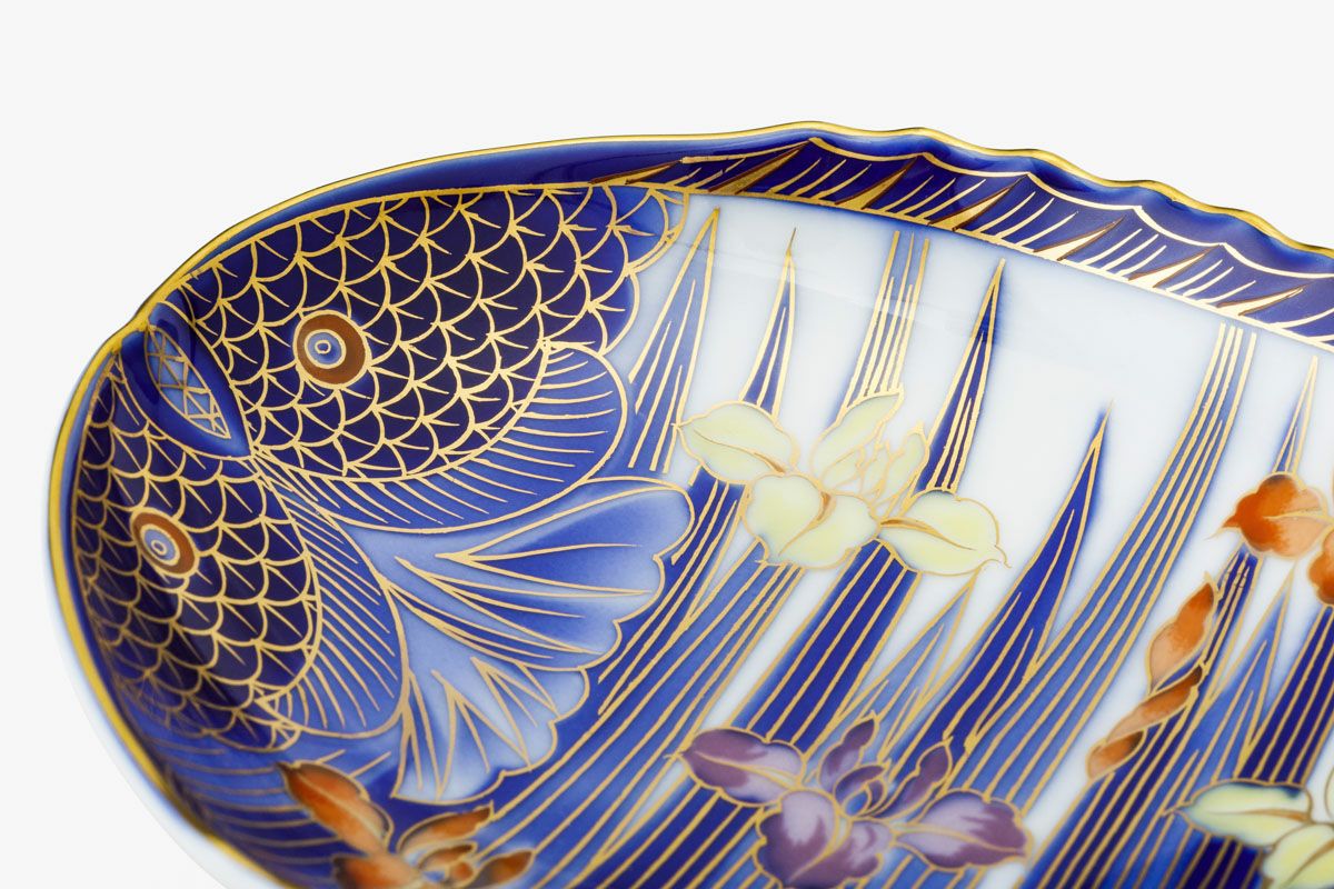 2034 深川製磁 方皿4客 丸皿3客 金彩 2034 深川製