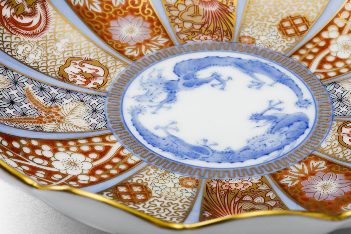 1699 深川製磁 花柄中鉢 8客 16cm 金彩 1699 深川製磁 花柄中鉢 8客