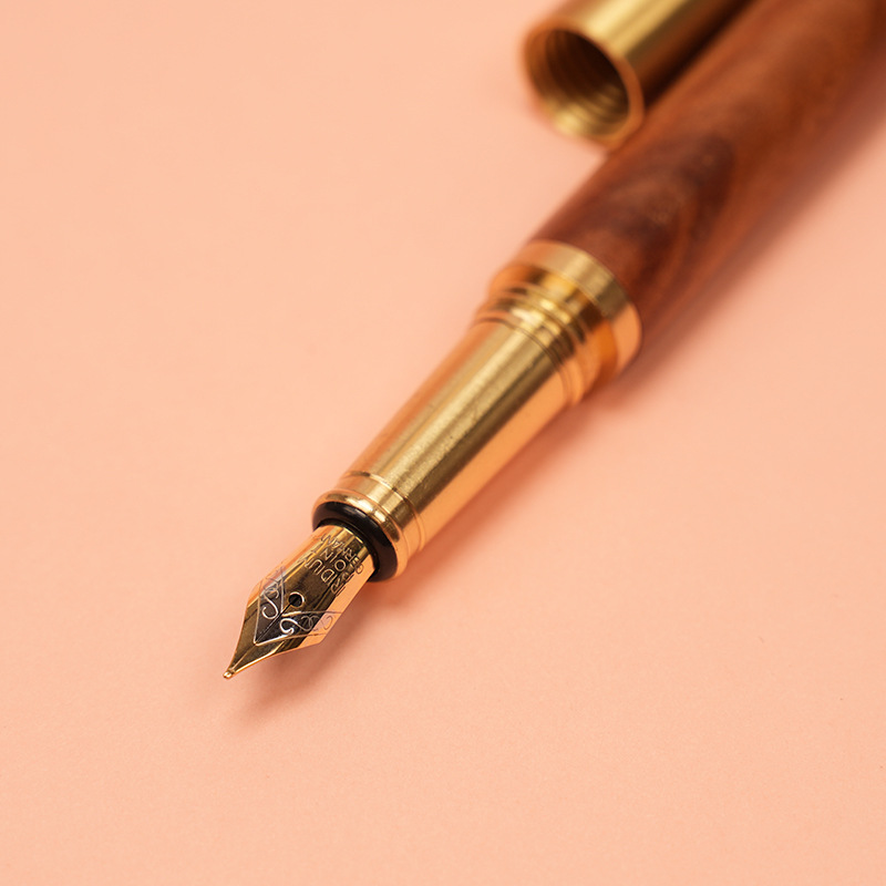 経年変化】木軸 真鍮キャップ 万年筆 セット - 太字 重厚 太字|万年筆