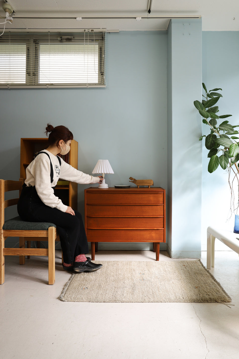 ヴィンテージ ホワイトラタン 4段チェスト☆ ヴィンテージ ホワイト