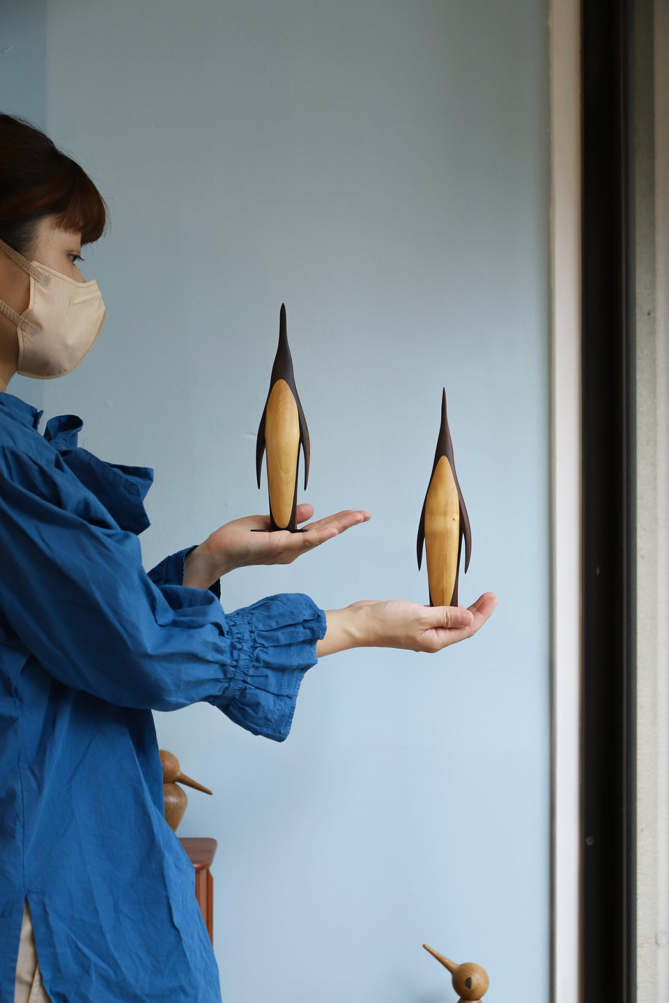 デンマークヴィンテージ ペンギン 木製オブジェ 置物 北欧雑貨/Wooden