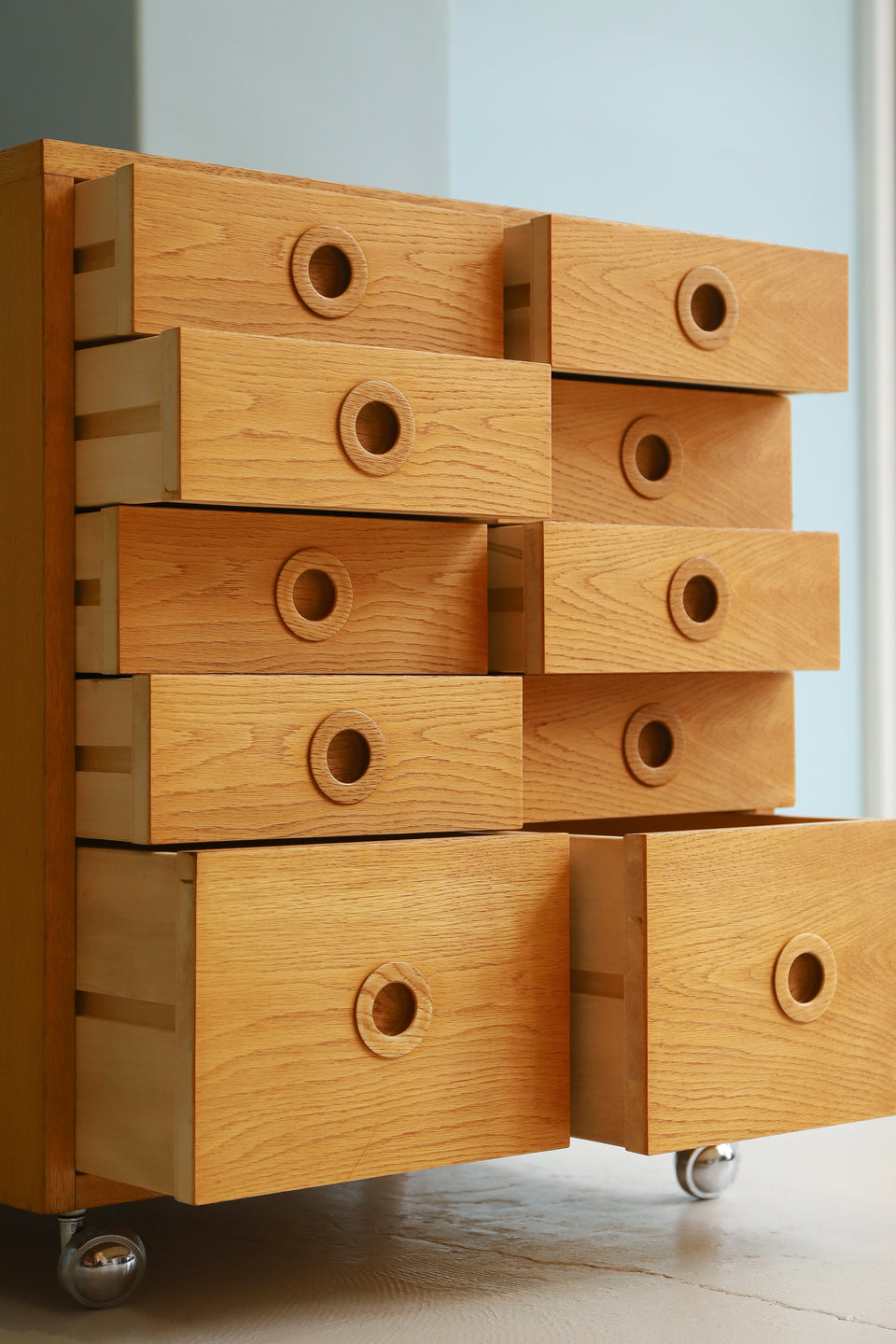 ジャパンヴィンテージ キャビネット 引き出し オーク材 収納/Japanese